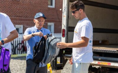 Peter and AJ Volunteer with Tools For School